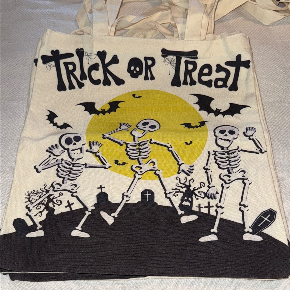 Canvas Halloween Trick or Treat Tote Bag